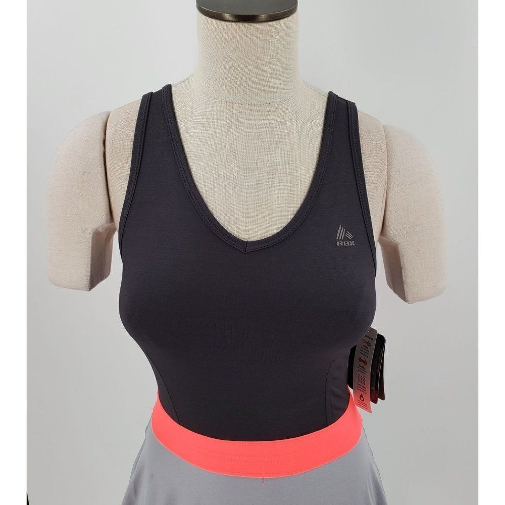 RBX Active Wear Dress Grey Pink Cutout Back Size Small Moisture Wicking - Picture 2 of 13